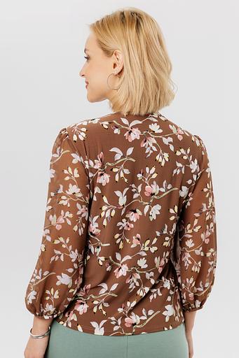 Блузка женская 7021-23/01/Коричневый, розовый фото 2