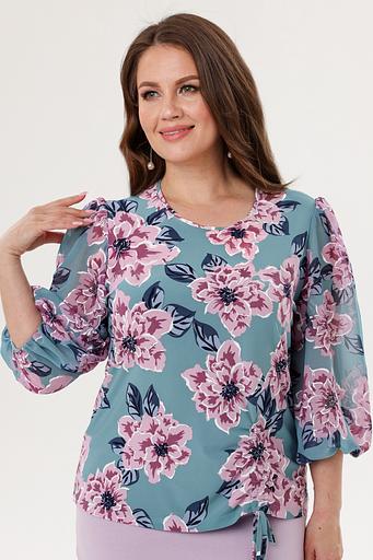 Блузка женская 7021-23/03/Бирюзовый, сиреневый фото 1