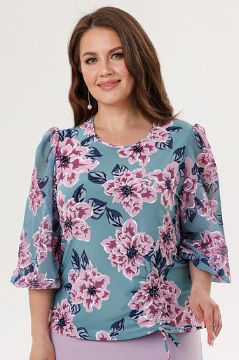 Блузка женская 7021-23/03/Бирюзовый, сиреневый фото 3