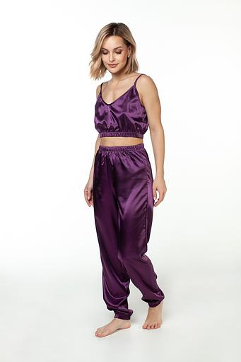 Брюки женские атлас 802/05/Баклажановый фото 4