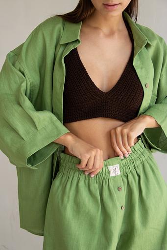 Костюм лён SET019/05/Салатовый фото 3