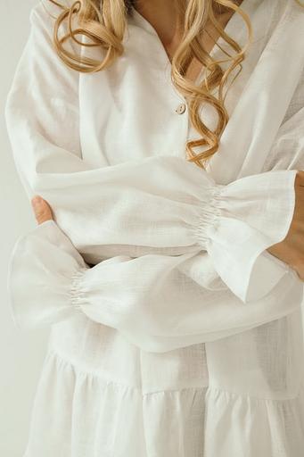 Платье лён FREEDOM007/02/Белый фото 3