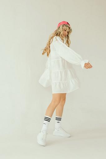 Платье лён FREEDOM007/02/Белый фото 7