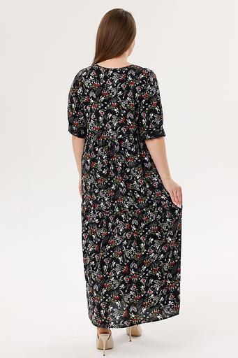 Платье штапель 5872/83/Черный, белый фото 5