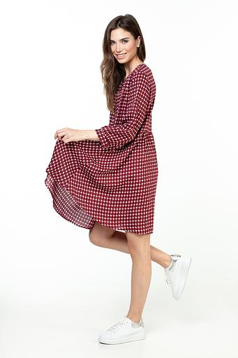 Платье штапель 5917/14/Бордовый, белый фото 2