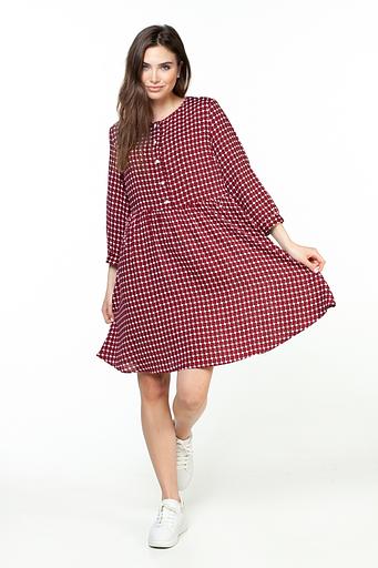 Платье штапель 5917/14/Бордовый, белый фото 4