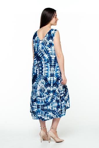 Платье штапель 6023/01/Синий, белый фото 4