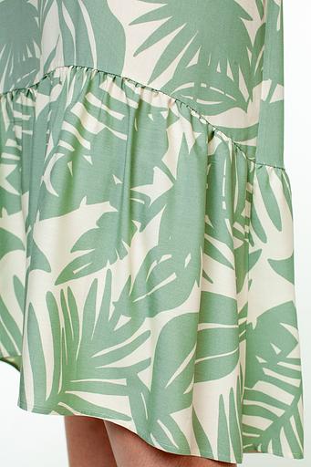 Платье штапель 6023/02/Молочный, оливковый фото 4