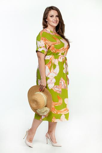 Платье штапель 6030/07/Салатовый, розовый фото 6