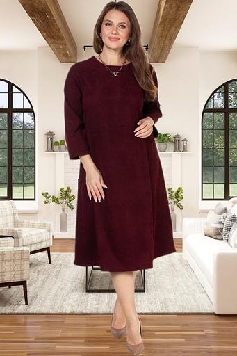Платье вельвет 6044/02/Бордовый фото 1