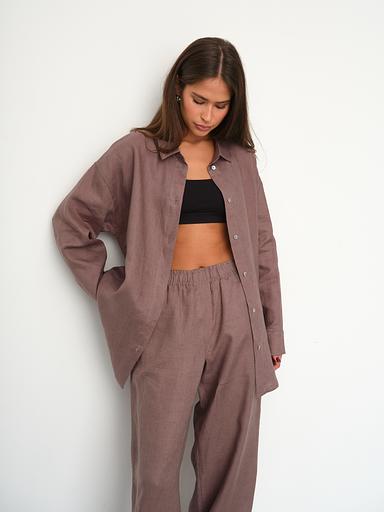 Рубашка длинная S022_Mars Brown/Кофе фото 8