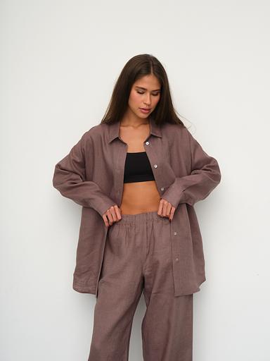 Рубашка длинная S022_Mars Brown/Кофе фото 4