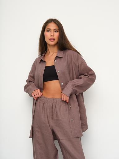 Рубашка длинная S022_Mars Brown/Кофе фото 5