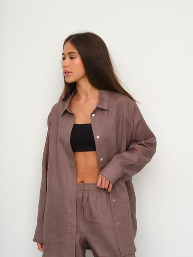 Рубашка длинная S022_Mars Brown/Кофе фото 6