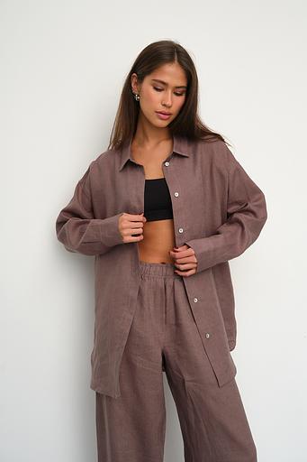 Рубашка длинная S022_Mars Brown/Кофе фото 7