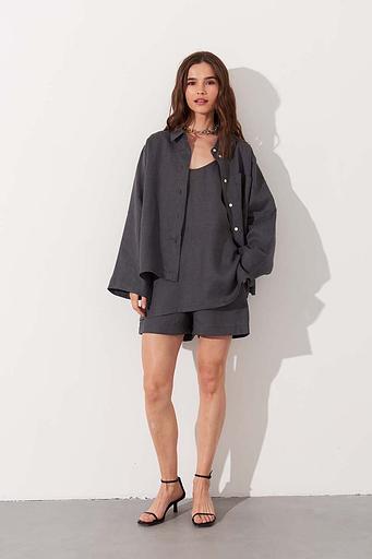 Рубашка короткая S021_DGR/Темно-серый фото 2