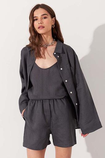 Рубашка короткая S021_DGR/Темно-серый фото 3