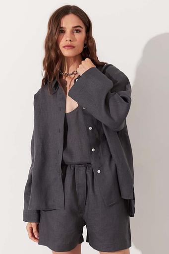 Рубашка короткая S021_DGR/Темно-серый фото 5