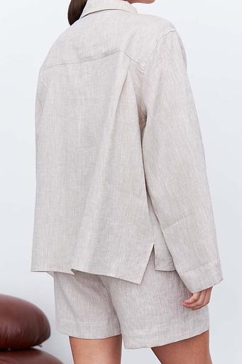 Рубашка короткая S021_LBGE/Светло-бежевый фото 5