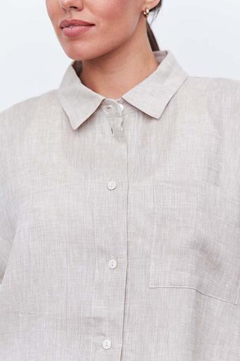 Рубашка короткая S021_LBGE/Светло-бежевый фото 8