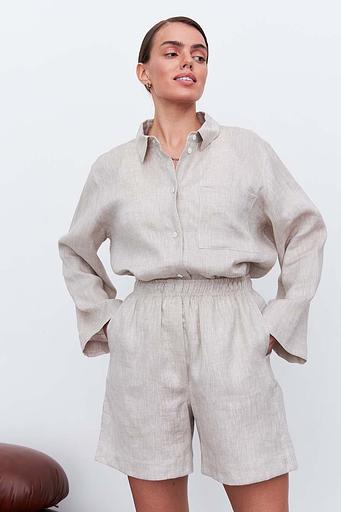 Рубашка короткая S021_LBGE/Светло-бежевый фото 9