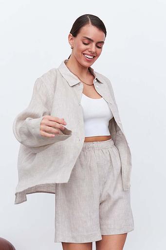 Рубашка короткая S021_LBGE/Светло-бежевый фото 1