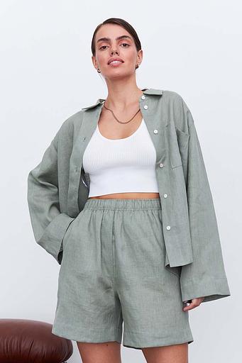 Рубашка короткая S021_LGRN/Светло-зеленый фото 3