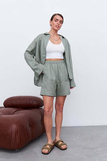 Рубашка короткая S021_LGRN/Светло-зеленый фото 2