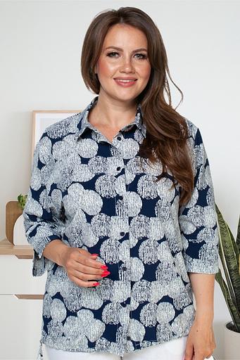 Рубашка женская 4104/04/Синий, молочный фото 1