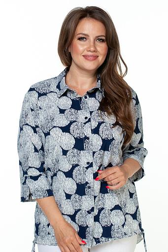 Рубашка женская 4104/04/Синий, молочный фото 3