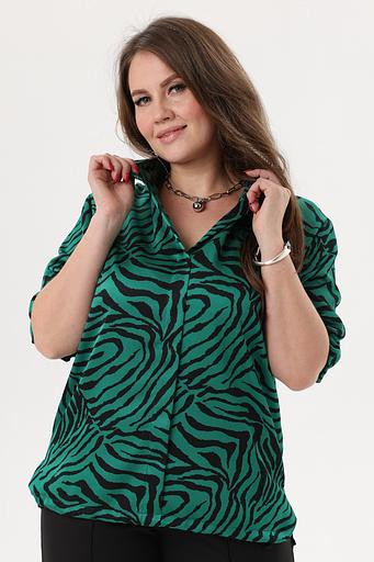 Рубашка женская 4125/08/Изумрудный, черный фото 3