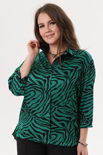Рубашка женская 4125/08/Изумрудный, черный фото 1