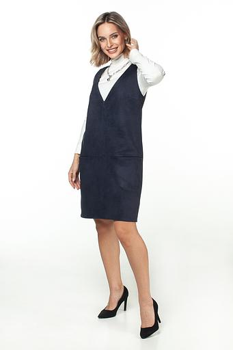 Сарафан эко-замша 6041/02/Темно-синий фото 5