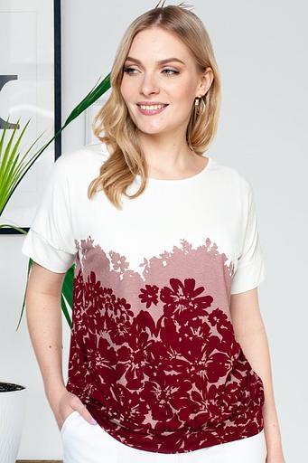 Туника 3173/04/Бордовый, бежевый фото 1