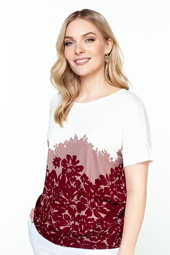 Туника 3173/04/Бордовый, бежевый фото 2