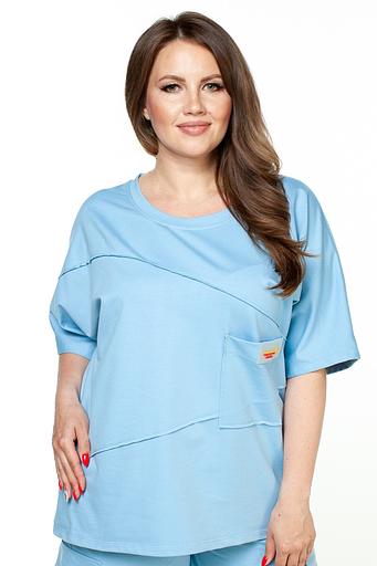 Туника футер 2-х нитка 4120/09/Светло-голубой фото 4