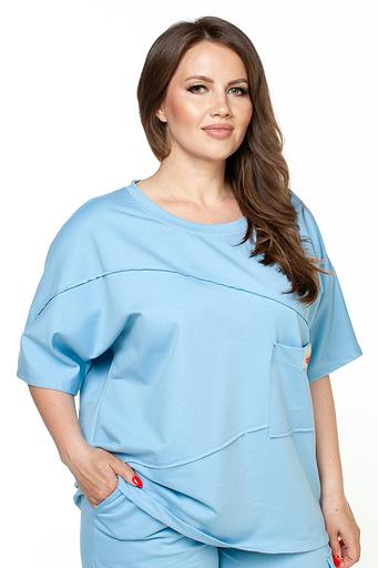 Туника футер 2-х нитка 4120/09/Светло-голубой фото 3