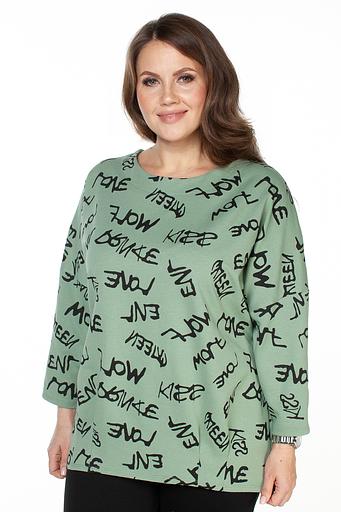 Туника футер 2-х нитка 4187/01/Оливковый, черный фото 2