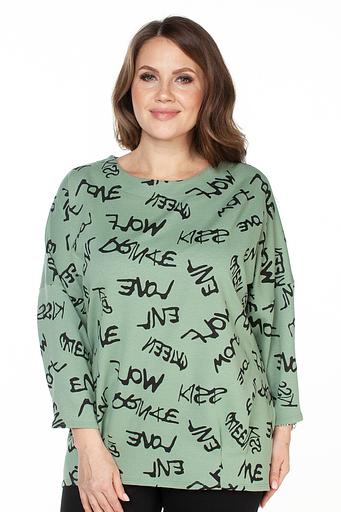 Туника футер 2-х нитка 4187/01/Оливковый, черный фото 3