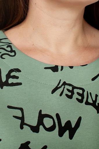 Туника футер 2-х нитка 4187/01/Оливковый, черный фото 6