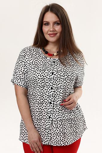 Туника штапель 4092/13/Белый, черный фото 2