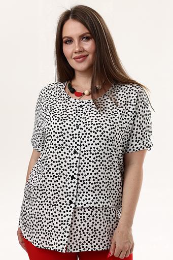 Туника штапель 4092/13/Белый, черный фото 3