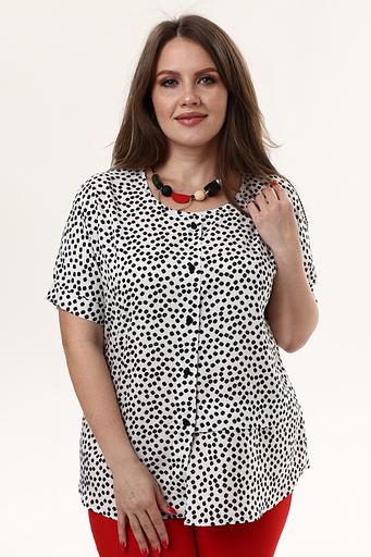 Туника штапель 4092/13/Белый, черный фото 4