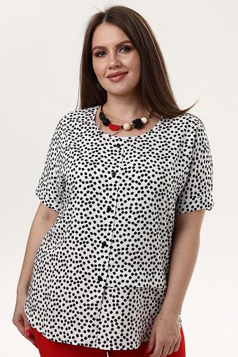 Туника штапель 4092/13/Белый, черный фото 5