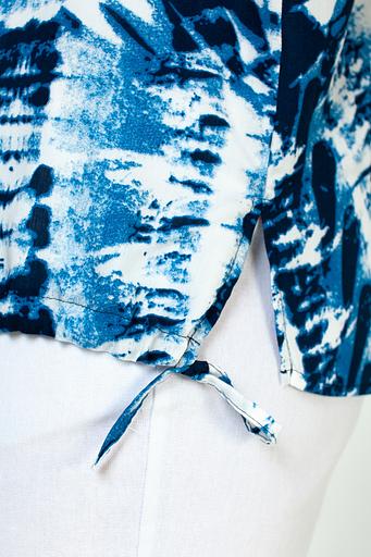 Туника штапель 4103/06/Белый, синий фото 2