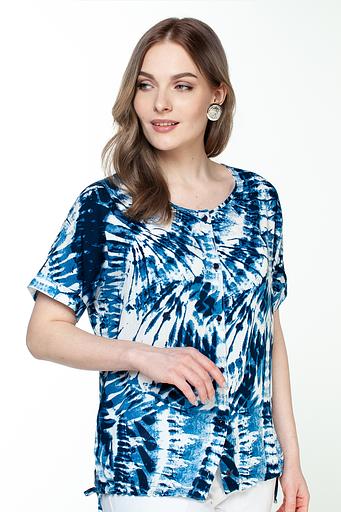 Туника штапель 4103/06/Белый, синий фото 4