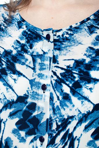 Туника штапель 4103/06/Белый, синий фото 5