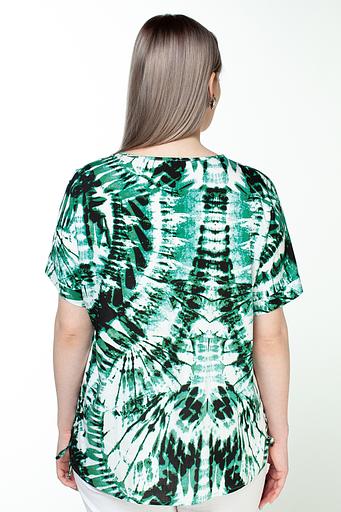 Туника штапель 4103/07/Белый, зеленый фото 3