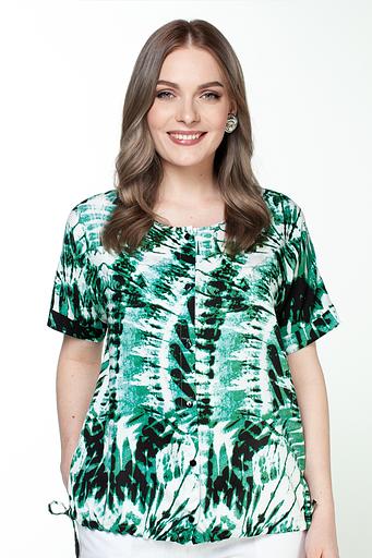 Туника штапель 4103/07/Белый, зеленый фото 5