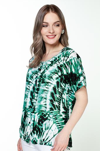 Туника штапель 4103/07/Белый, зеленый фото 4